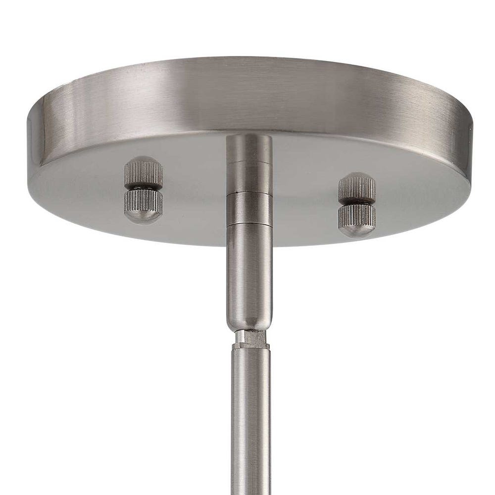 Pendleton Plaid Satin Nickel Square Pendant Light