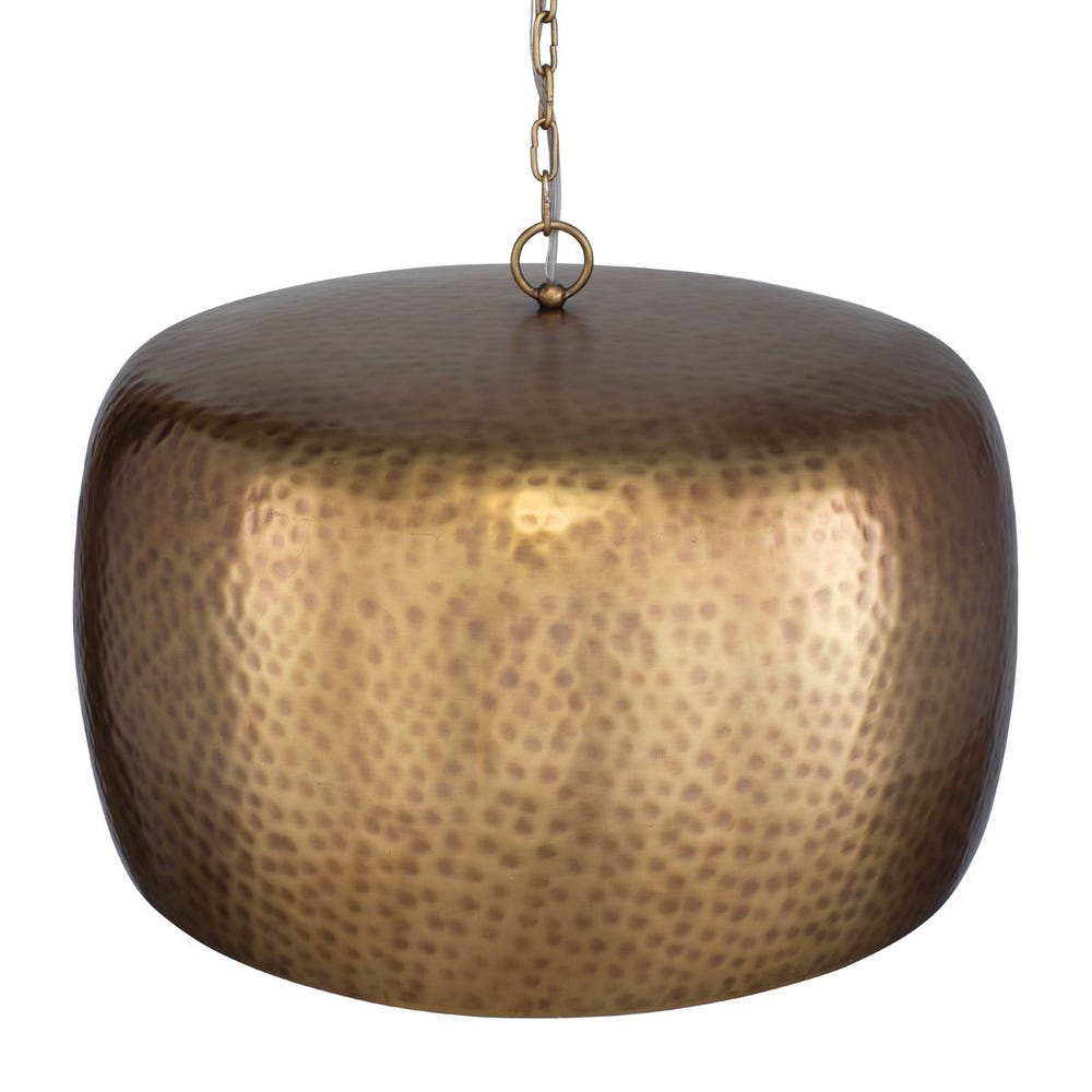Lemont Hammered Brass Dome Pendant Light
