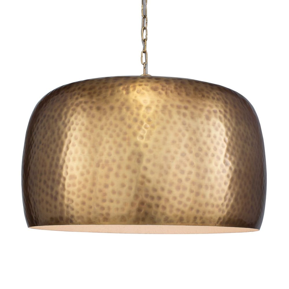 Lemont Hammered Brass Dome Pendant Light