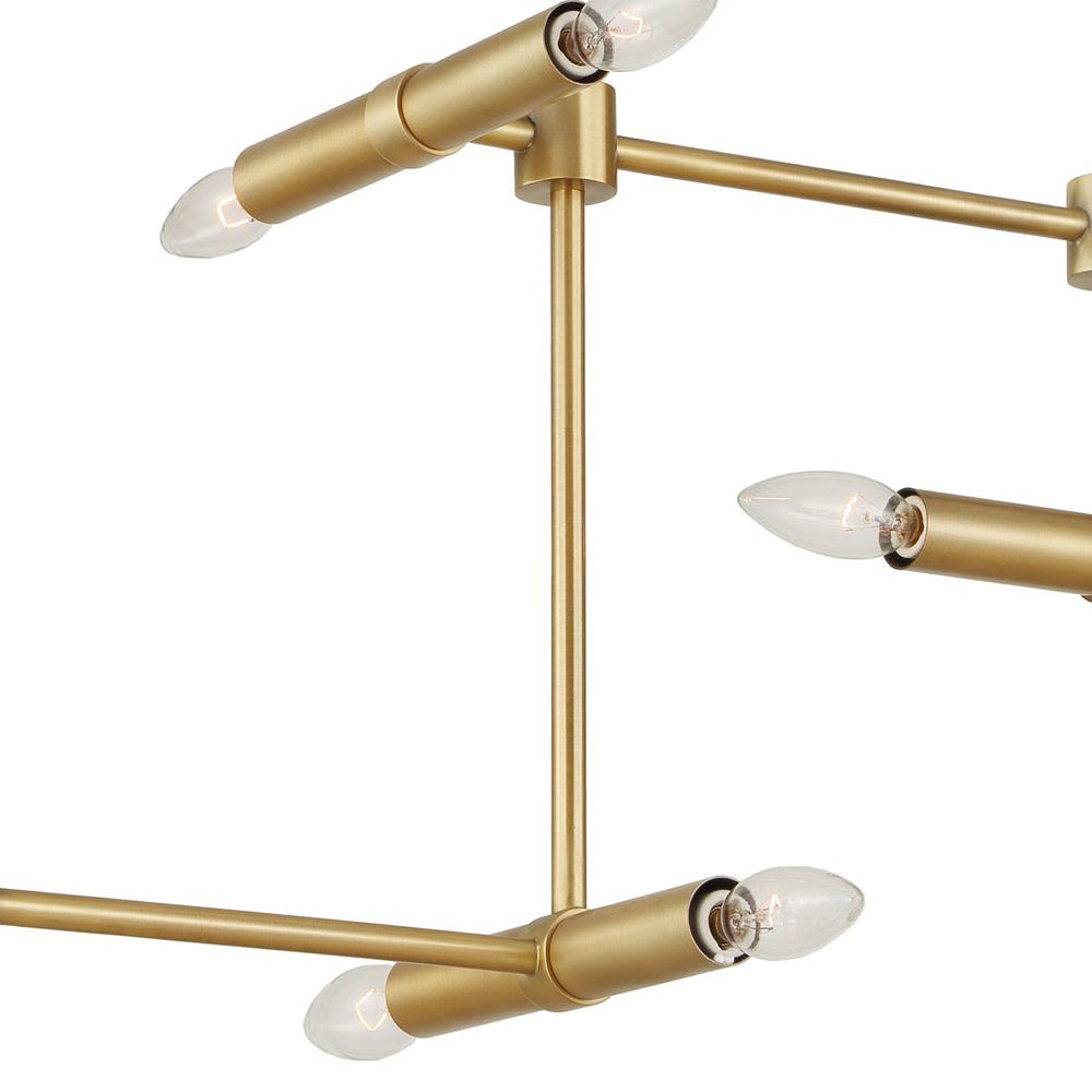 Cadre Linear Fourteen Light Brass Pendant Fixture