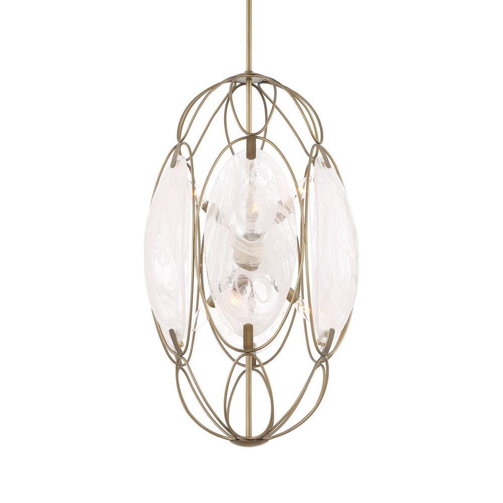 Valencia Gold Oval Six Light Pendant Fixture