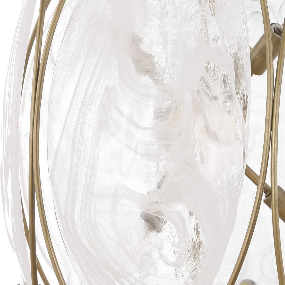 Valencia Gold Oval Six Light Pendant Fixture