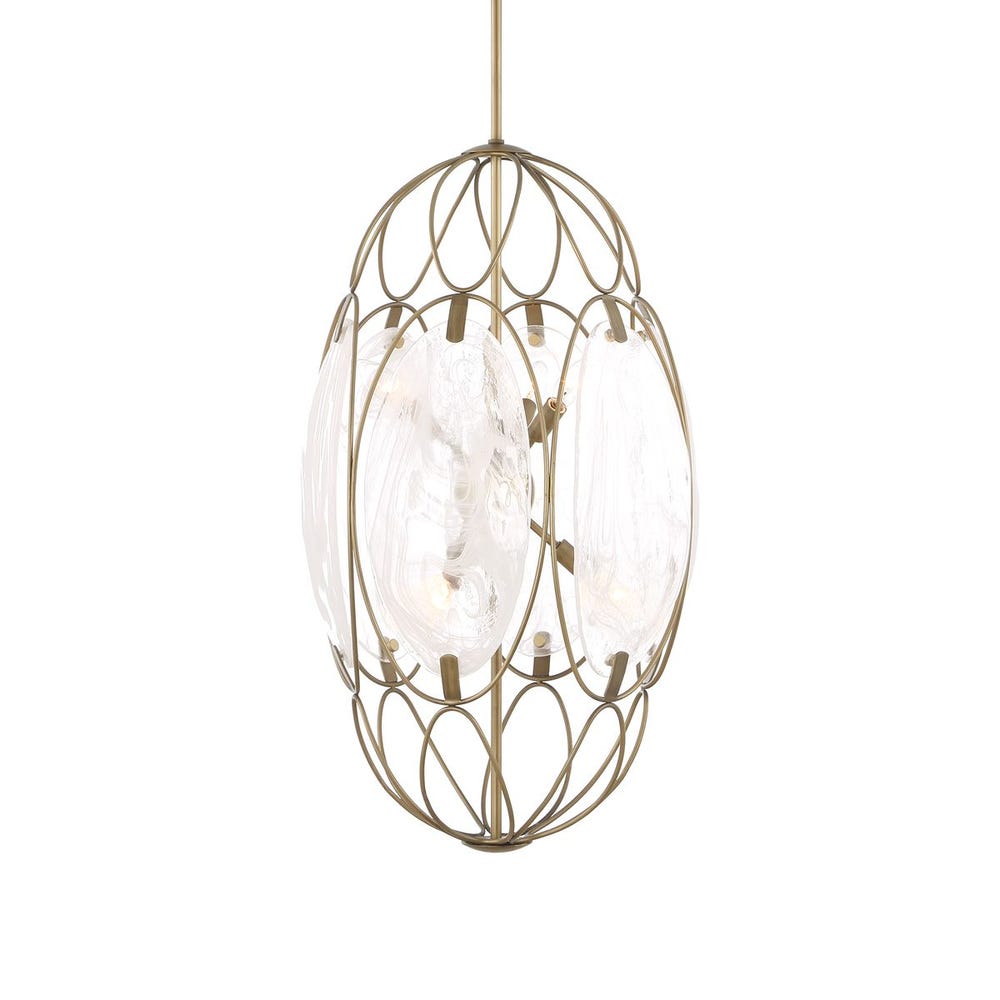 Valencia Gold Oval Six Light Pendant Fixture