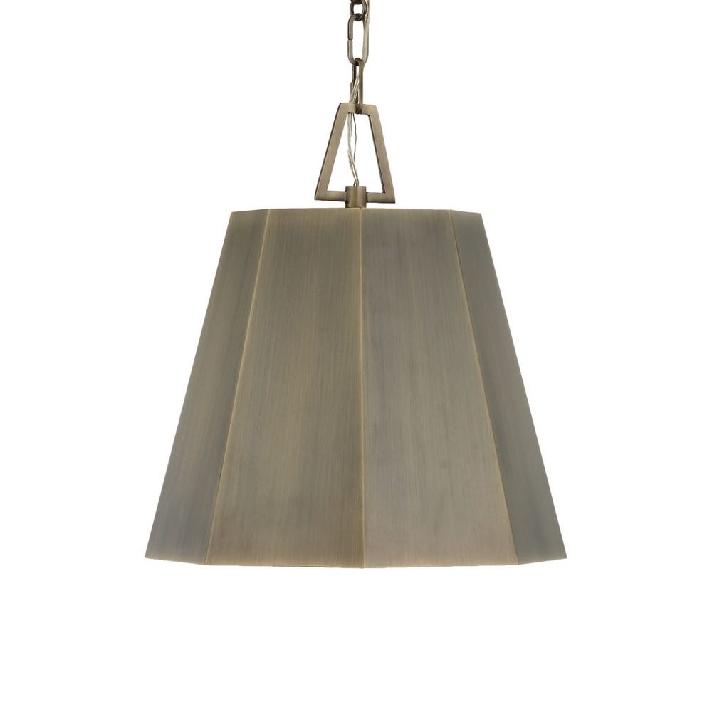 Granada Hexagon Brass Pendant with Weathered Finish
