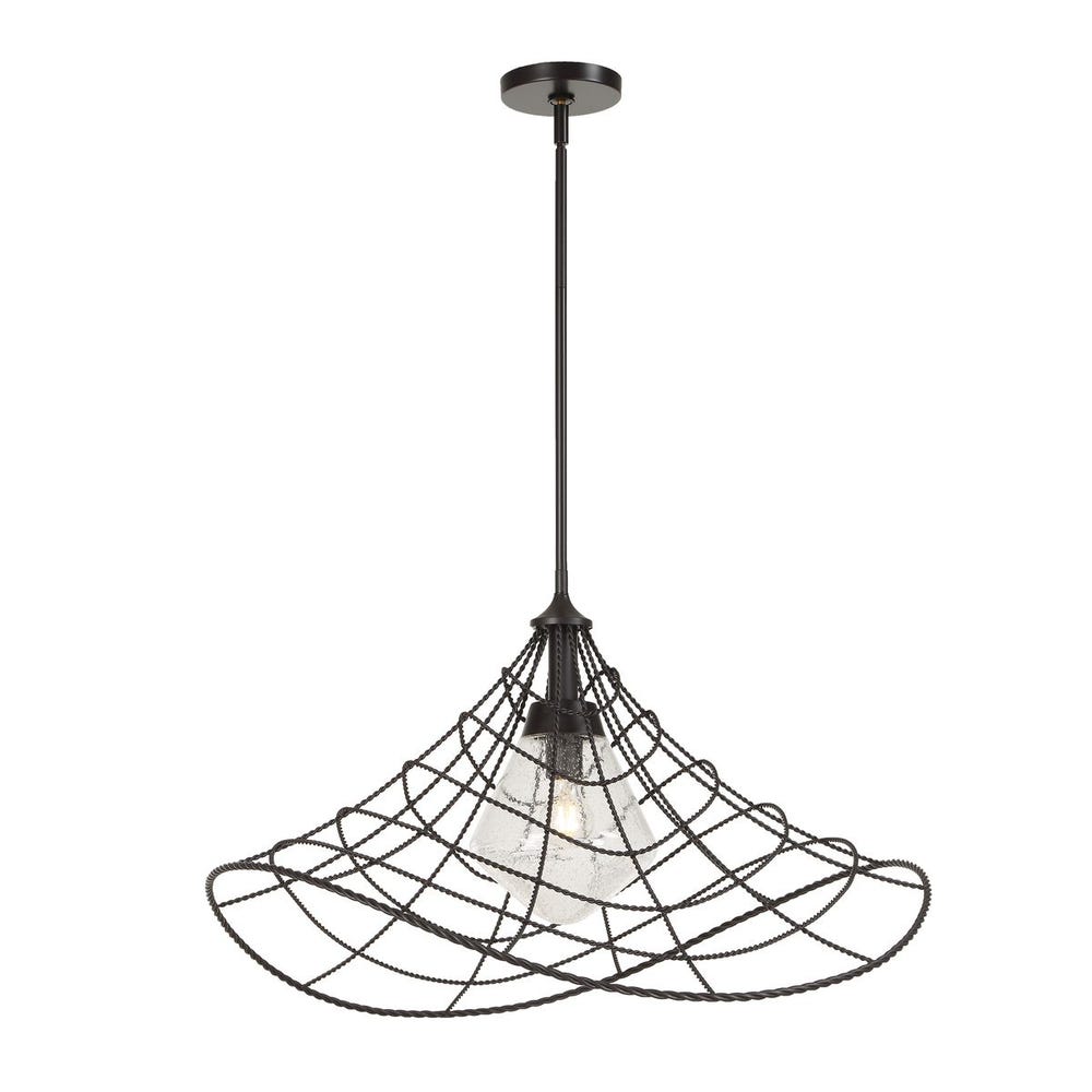 Whirlwind Bronze Twisted Metal Indoor Outdoor Pendant