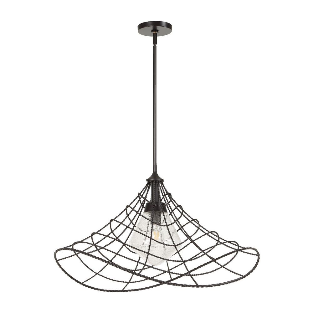 Whirlwind Bronze Twisted Metal Indoor Outdoor Pendant