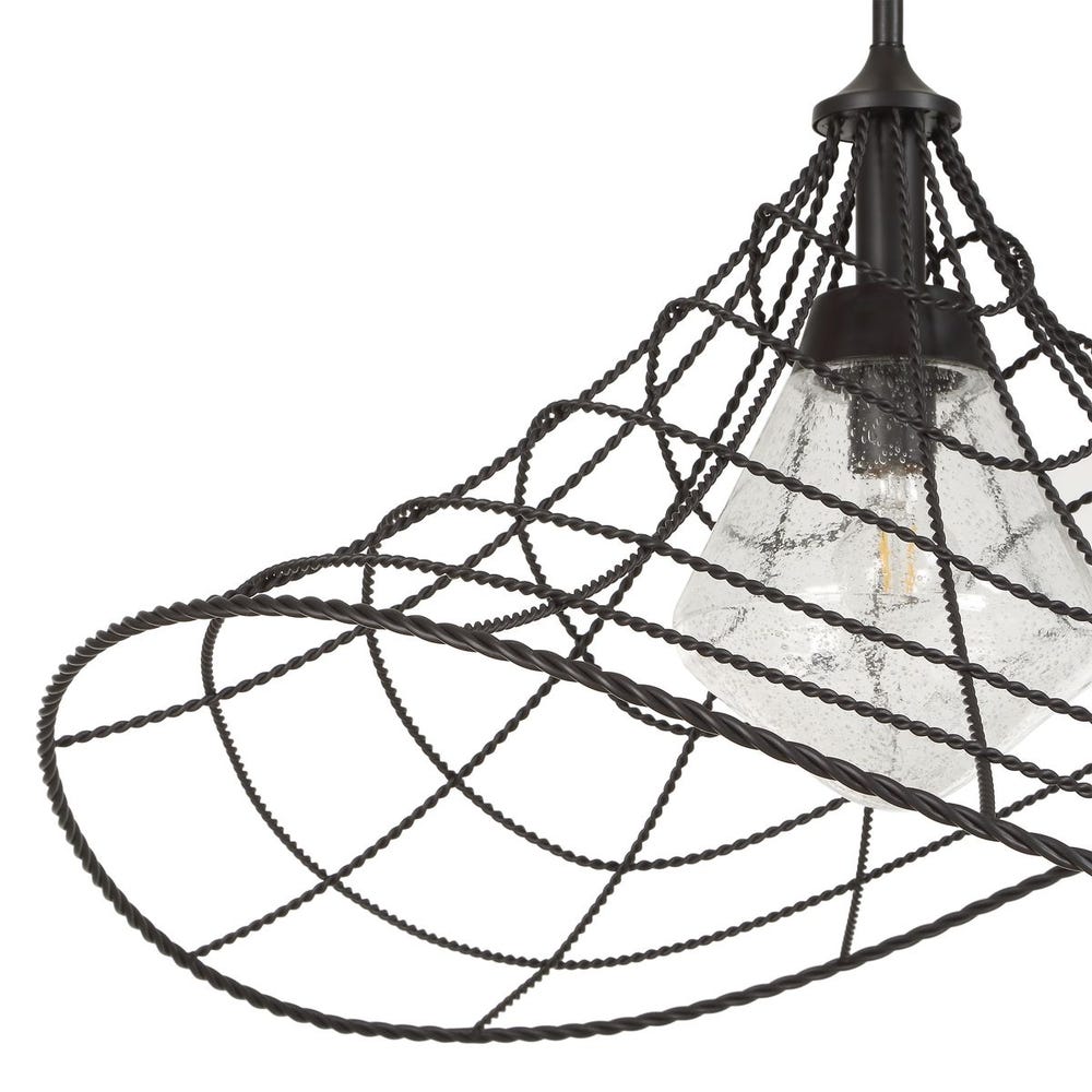 Whirlwind Bronze Twisted Metal Indoor Outdoor Pendant