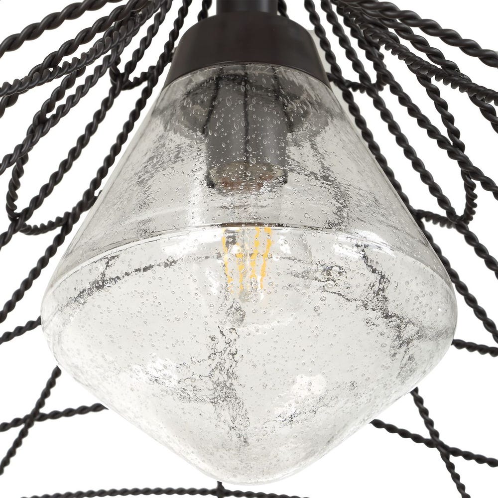 Whirlwind Bronze Twisted Metal Indoor Outdoor Pendant