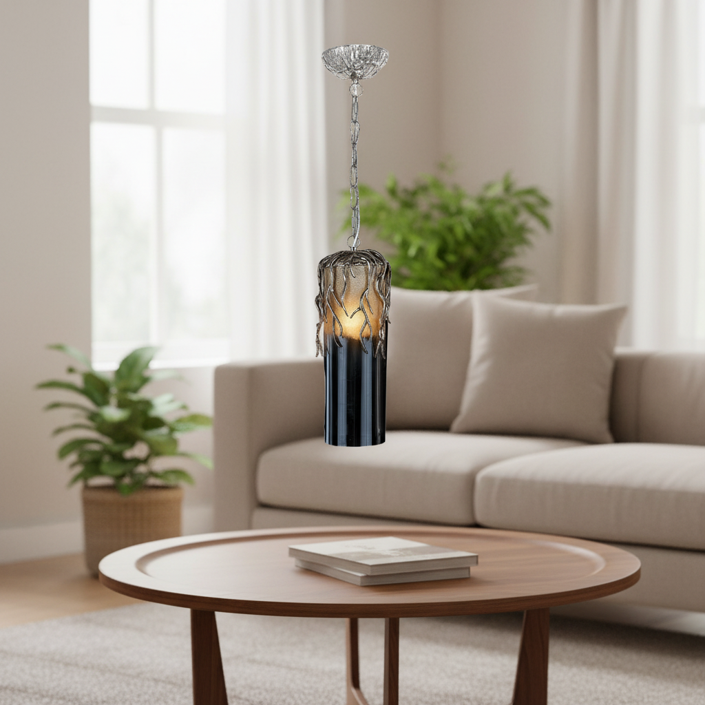 Zen Garden Pendant Light Champagne Glass Lantern