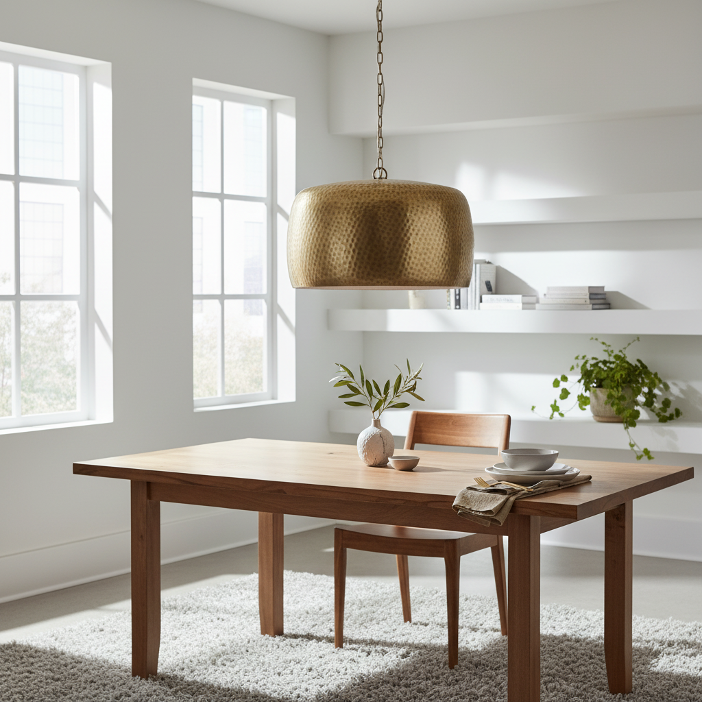 Lemont Hammered Brass Dome Pendant Light